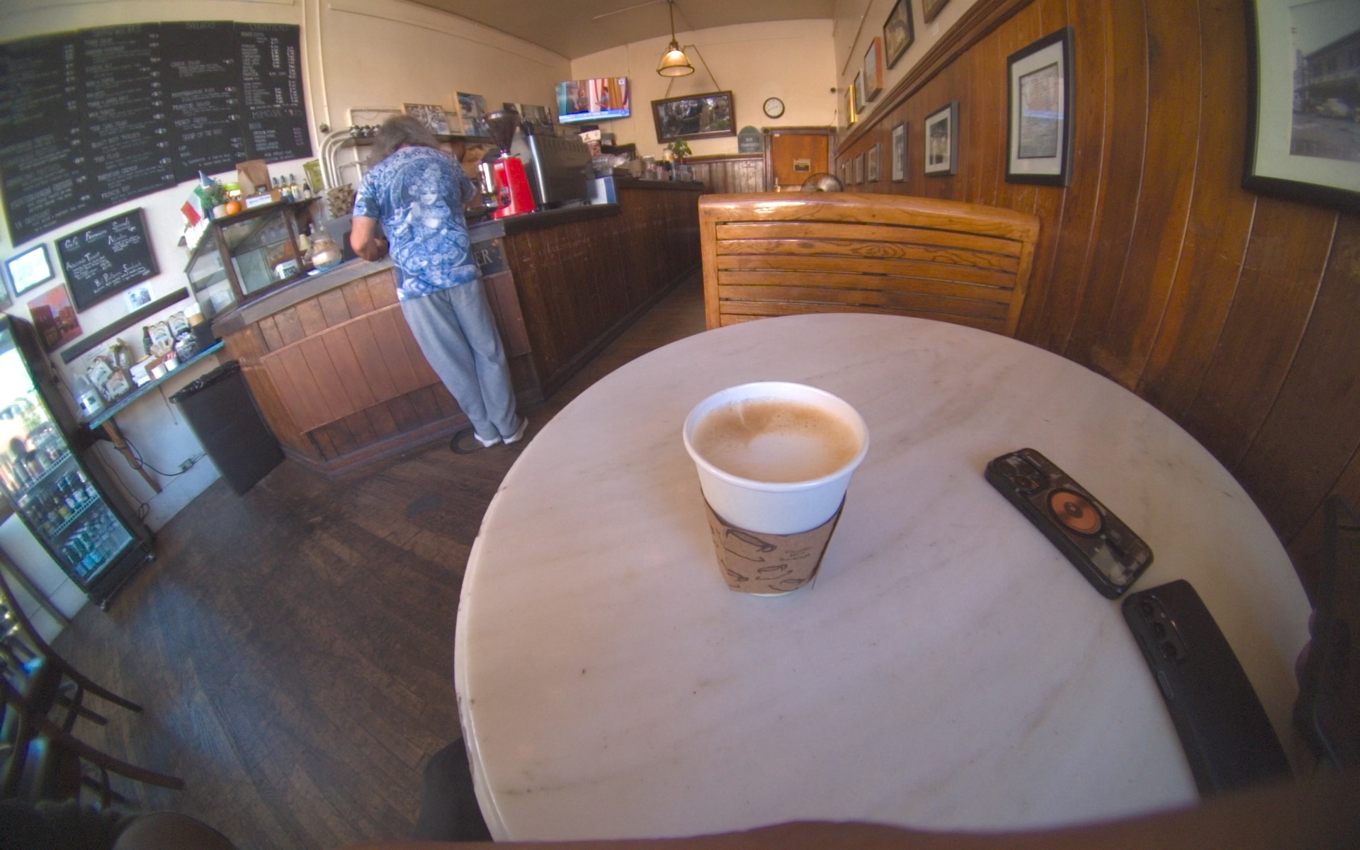 Coffee on a café table