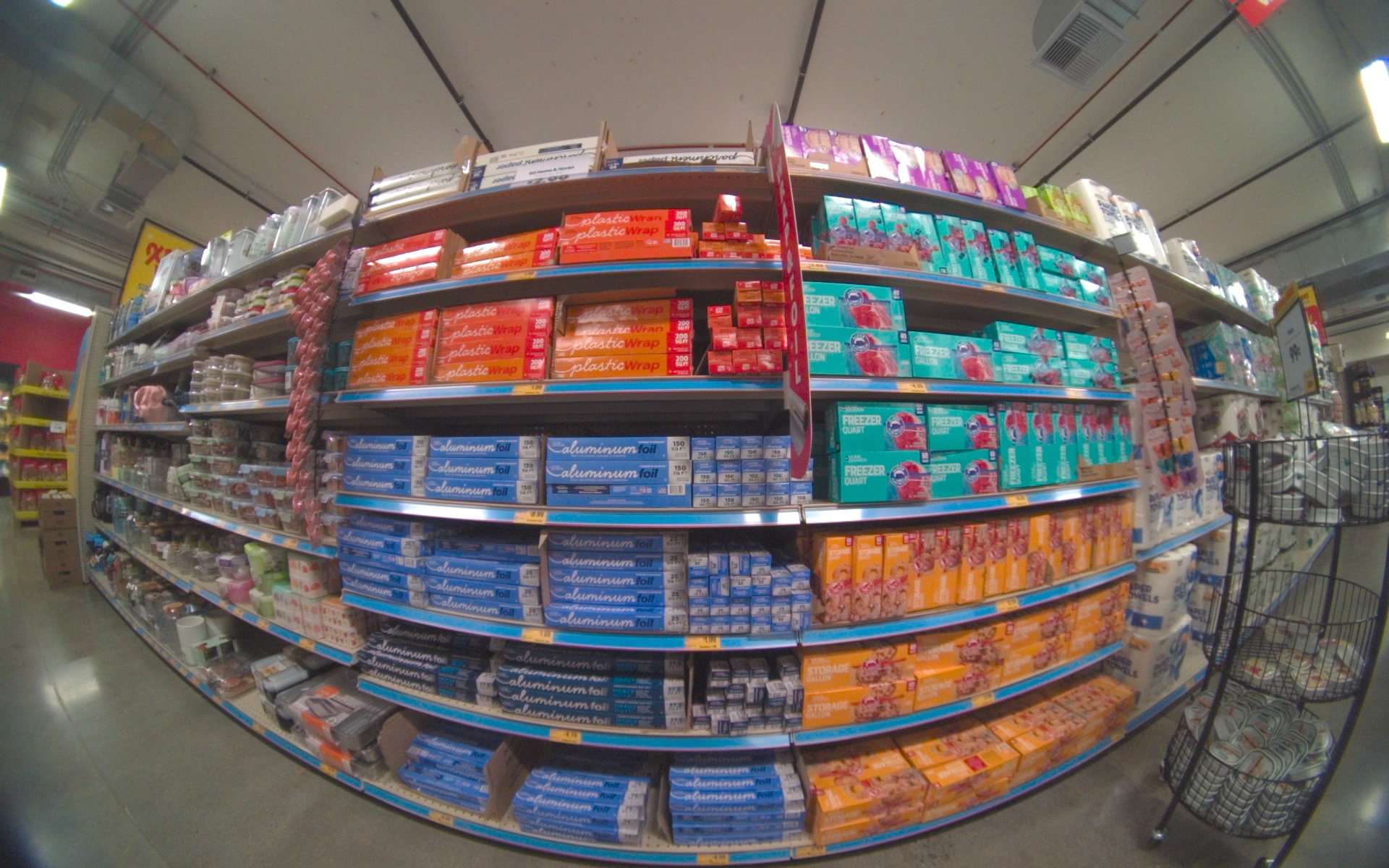 Shelves of household goods