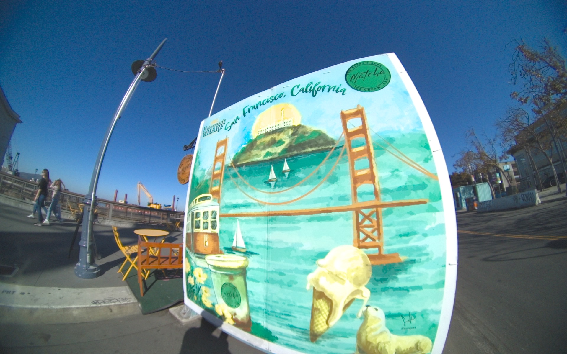 Illustrated San Francisco waterfront sign
